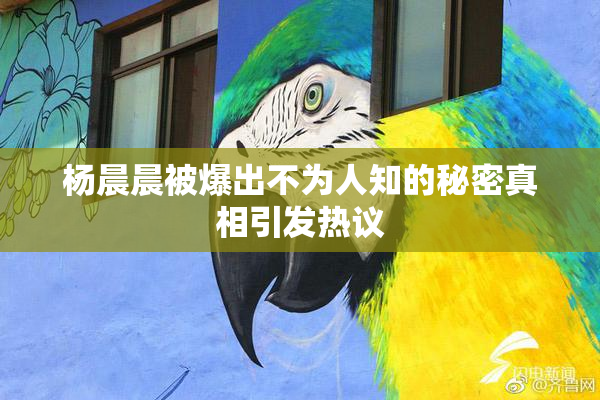 杨晨晨被爆出不为人知的秘密真相引发热议