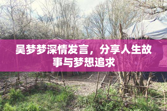 吴梦梦深情发言，分享人生故事与梦想追求