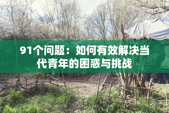 91个问题：如何有效解决当代青年的困惑与挑战