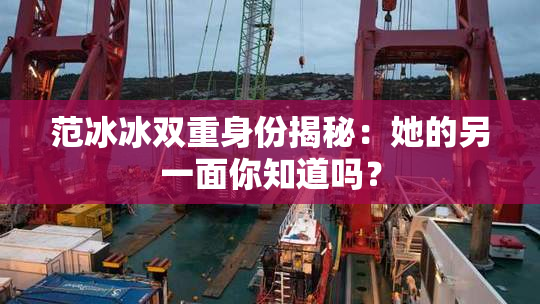 范冰冰双重身份揭秘：她的另一面你知道吗？