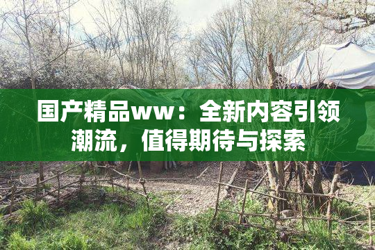 国产精品ww：全新内容引领潮流，值得期待与探索