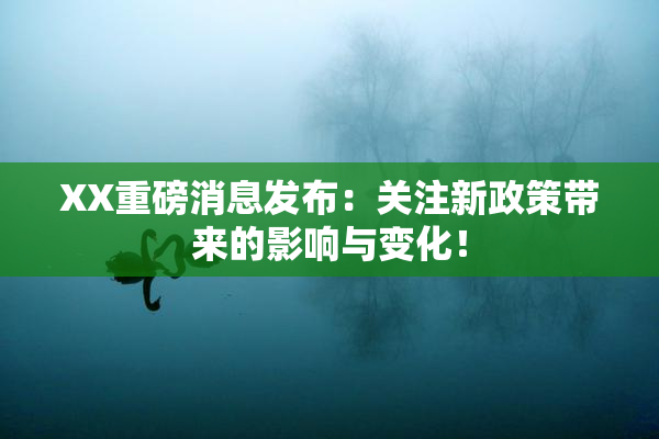 XX重磅消息发布：关注新政策带来的影响与变化！