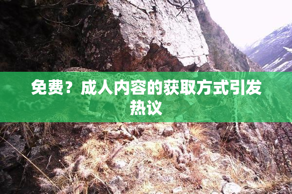 免费？成人内容的获取方式引发热议