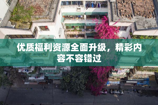 优质福利资源全面升级，精彩内容不容错过