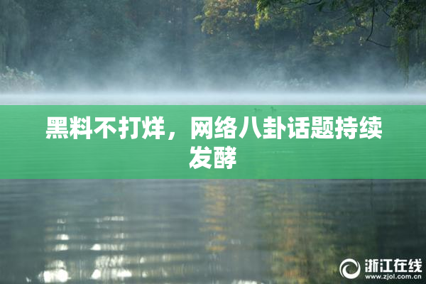 黑料不打烊，网络八卦话题持续发酵
