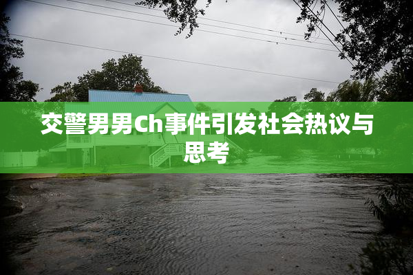 交警男男Ch事件引发社会热议与思考