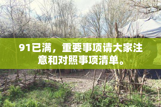 91已满，重要事项请大家注意和对照事项清单。