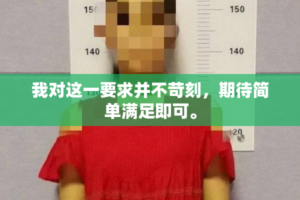 我对这一要求并不苛刻，期待简单满足即可。