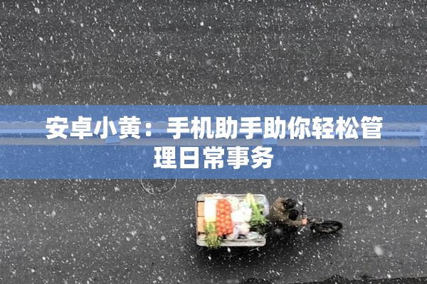 安卓小黄：手机助手助你轻松管理日常事务