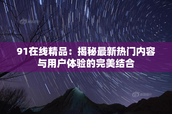 91在线精品：揭秘最新热门内容与用户体验的完美结合