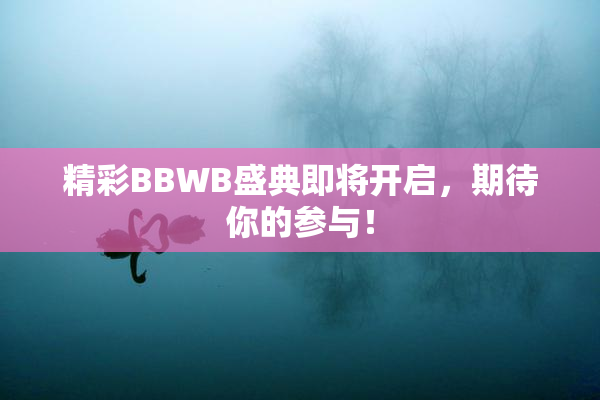 精彩BBWB盛典即将开启，期待你的参与！
