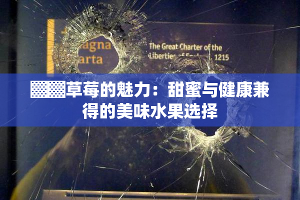 ▓▓草莓的魅力：甜蜜与健康兼得的美味水果选择