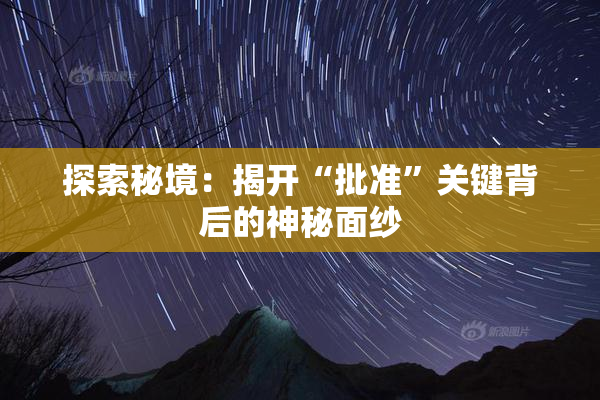 探索秘境：揭开“批准”关键背后的神秘面纱