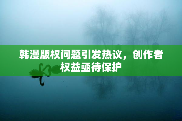 韩漫版权问题引发热议，创作者权益亟待保护