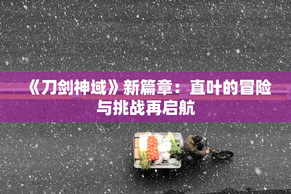 《刀剑神域》新篇章：直叶的冒险与挑战再启航