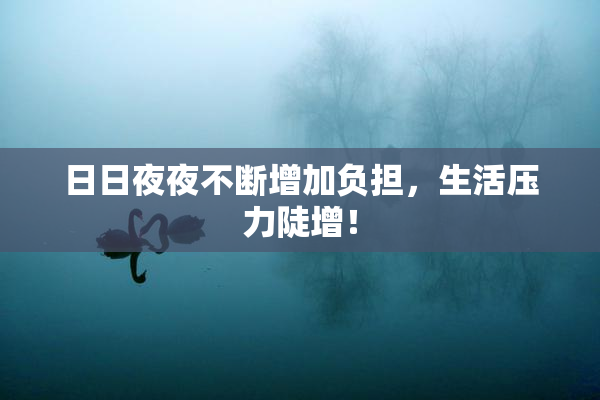 日日夜夜不断增加负担，生活压力陡增！