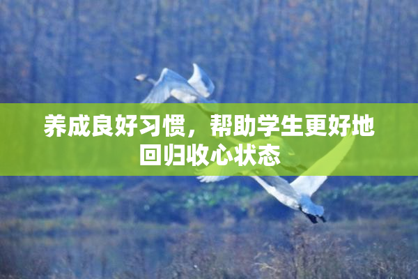养成良好习惯，帮助学生更好地回归收心状态