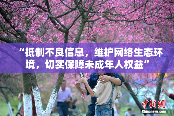 “抵制不良信息，维护网络生态环境，切实保障未成年人权益”