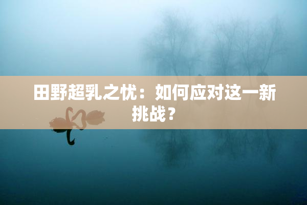 田野超乳之忧：如何应对这一新挑战？