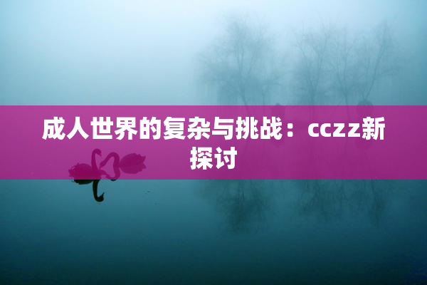 成人世界的复杂与挑战：cczz新探讨