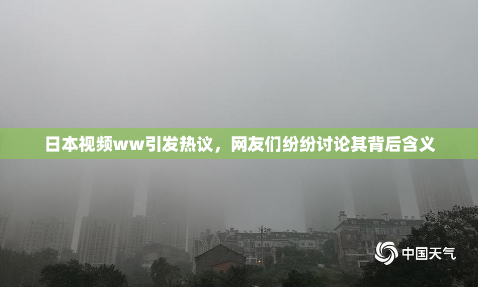日本视频ww引发热议，网友们纷纷讨论其背后含义