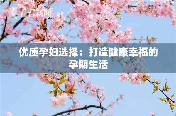 优质孕妇选择：打造健康幸福的孕期生活