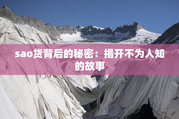 sao货背后的秘密：揭开不为人知的故事