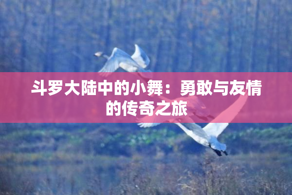 斗罗大陆中的小舞：勇敢与友情的传奇之旅