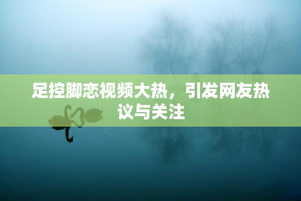 足控脚恋视频大热，引发网友热议与关注