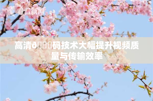 高清🈚码技术大幅提升视频质量与传输效率