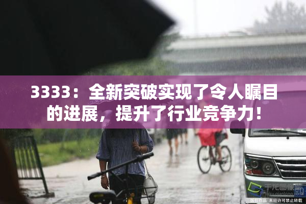3333：全新突破实现了令人瞩目的进展，提升了行业竞争力！