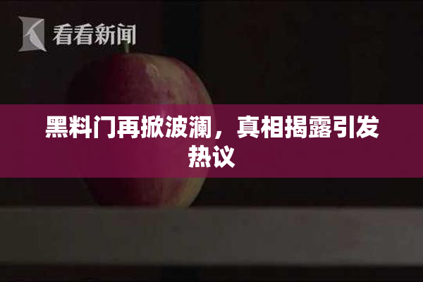 黑料门再掀波澜，真相揭露引发热议