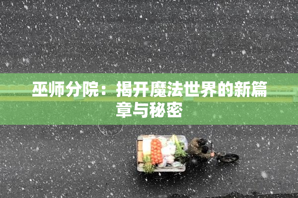 巫师分院：揭开魔法世界的新篇章与秘密