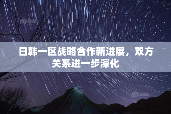 日韩一区战略合作新进展，双方关系进一步深化