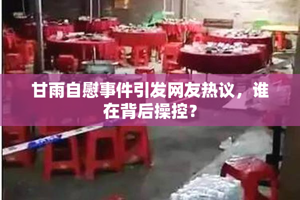 甘雨自慰事件引发网友热议，谁在背后操控？