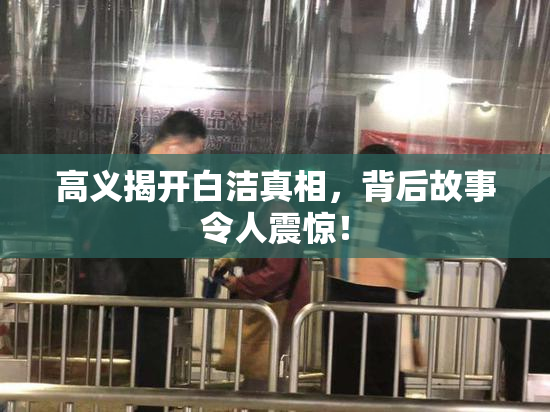 高义揭开白洁真相，背后故事令人震惊！